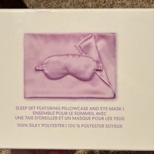 Khloé Kardashian Pillowcase and Eye Cover Gift Set - White with Lilac Logo NWT